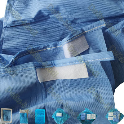 파란 뜨개질을 한 팔목 처분할 수 있는 외과용 가운 50*80cm 강력한 장력 강도