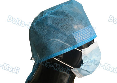 파란 처분할 수 있는 외과의사 모자, 모자 안쪽 땀받이를 가진 PP/SMS 처분할 수 있는 외과 모자