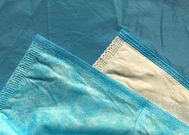 초음파 솔기 좋은 피부 친화력, 물 증거, 검사 사용법을 가진 처분할 수 있는 침대 시트 파란 색깔