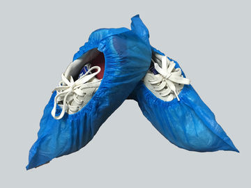 파란 의학 플라스틱 제품 처분할 수 있는 신발 덮개 PE는 미끄럼 방지 15 Cm를 방수 처리합니다